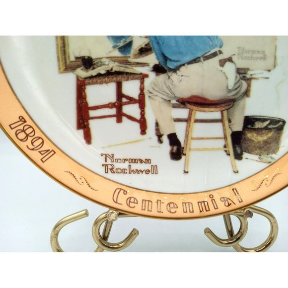 Norman Rockwell Triple Self Portrait Limited Edition Plate Bradford Exchange 94 - Picture 4 of 12